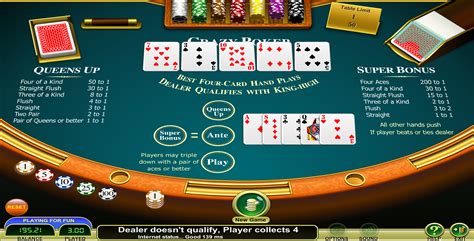 Crazy 4 poker layout